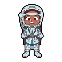 Astronaut girl cartoon vector illustration graphic design