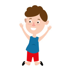 cute and little boy celebrating vector illustration design