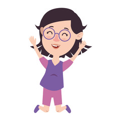 cute and little girl celebrating vector illustration design