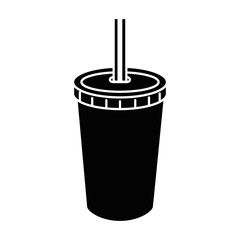fresh soda in plastic cup with straw vector illustration design