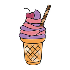 delicious ice cream icon vector illustration design