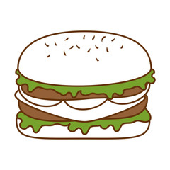 delicious burger fast food vector illustration design