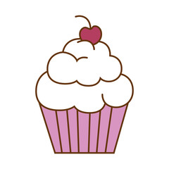 delicious and sweet cupcake vector illustration design