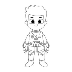 Astronaut girl cartoon vector illustration graphic design