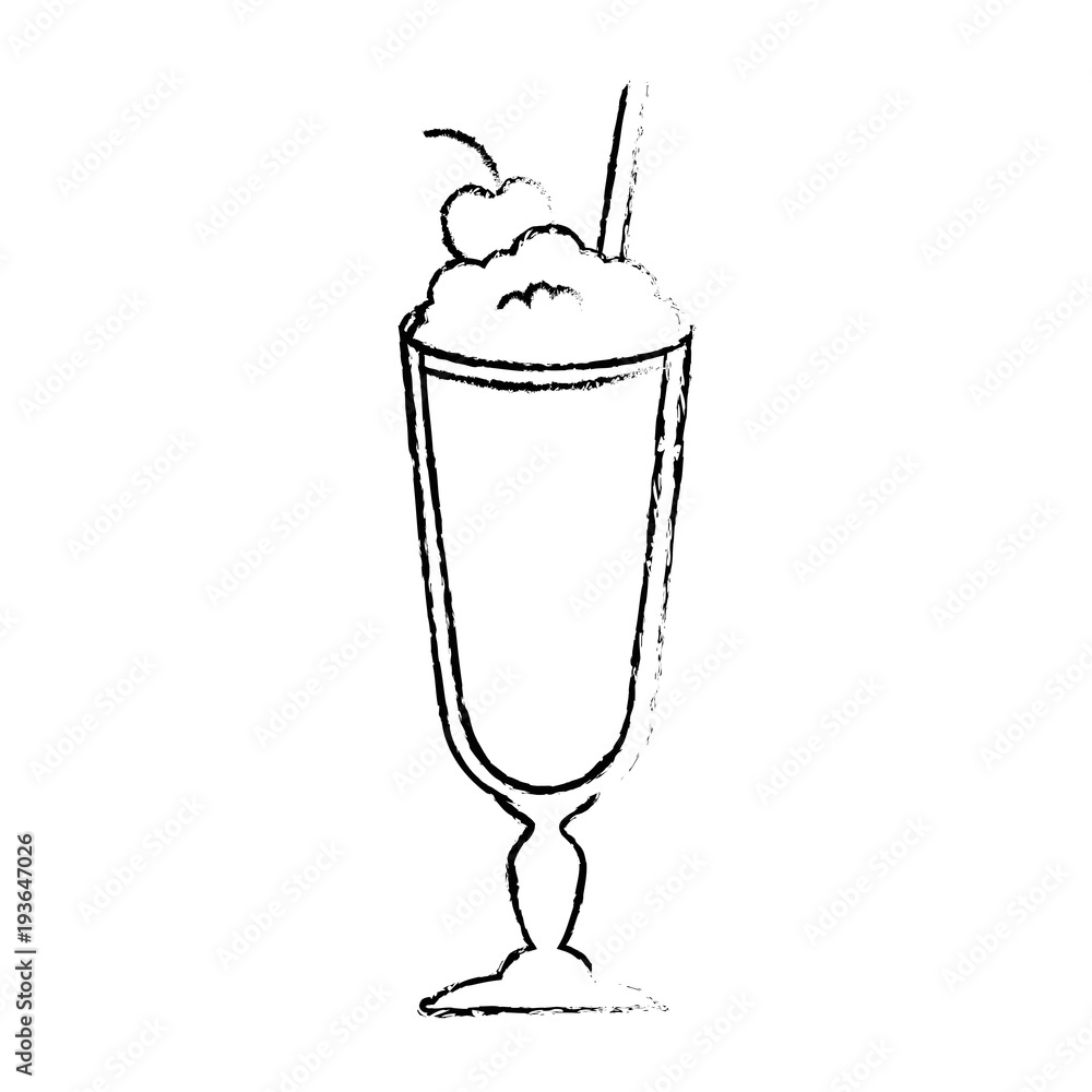 Wall mural milk shake fresh icon vector illustration design