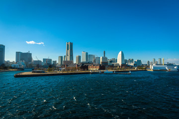 Naklejka premium Panorama Minatomorai Yokohama, Japonia