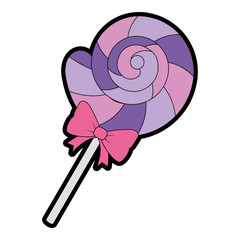 sweet lollypop candy icon vector illustration design