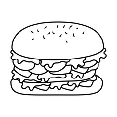 delicious burger fast food vector illustration design