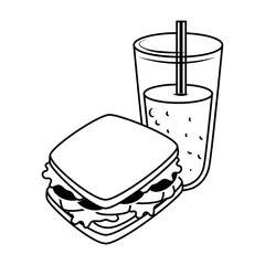 delicious sandwish with juice vector illustration design