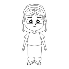 Beautiful girl cartoon vector illustration graphic design