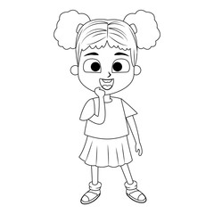 Beautiful girl cartoon vector illustration graphic design