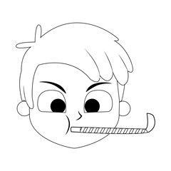 Cute boy face on birthday vector illustration graphic design