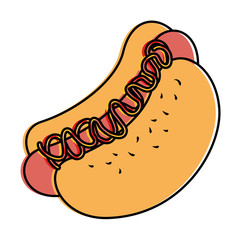 delicious hot dog fast food vector illustration design