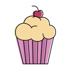 delicious and sweet cupcake vector illustration design