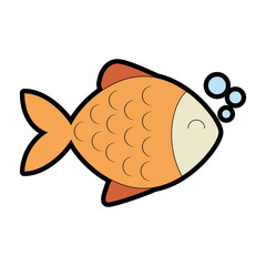 cute fish pet character vector illustration design