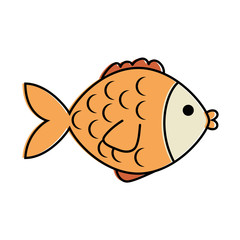 cute fish pet character vector illustration design