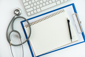 Good health  Medical equipment isolated on white medicine instruments concept