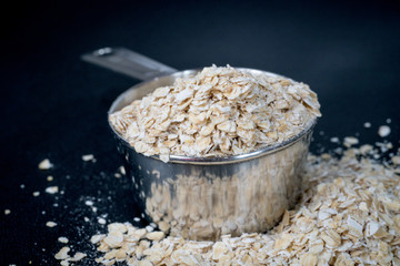 Oatmeal Against a Black Background