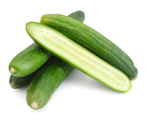 fresh cucumbers isolated on white