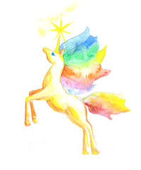 illustration of a unicorn watercolor