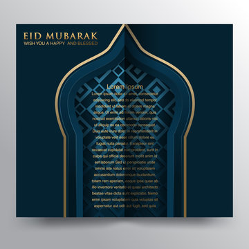 Happy Eid Mubarak festival greeting card