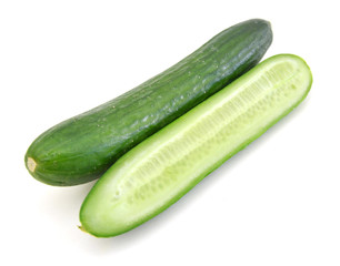 fresh cucumbers isolated on white
