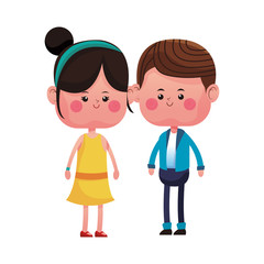 Fototapeta premium Cute couple cartoon vector illustration graphic design