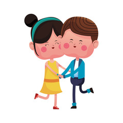 Cute couple cartoon vector illustration graphic design