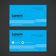 Modern business card template with flat user interface