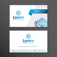 Modern business card template with flat user interface