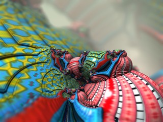 futuristic digital 3d art fractal illustration - look in the infinity © klickit24