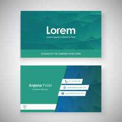 Modern business card template with flat user interface