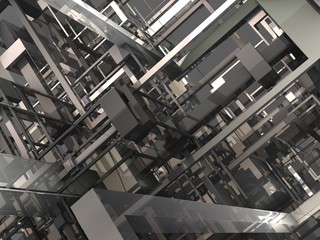 futuristic digital 3d art fractal illustration - look in the infinity