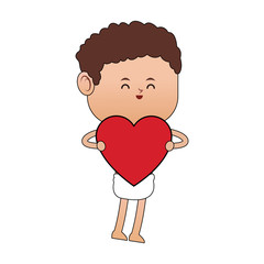 Baby with heart cartoon vector illustration graphic design