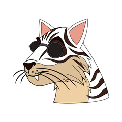 Fototapeta na wymiar Stylish leopard cartoon vector illustration graphic design