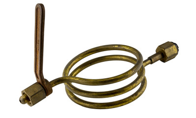 Antique vintage copper coil propane line and valve fittings