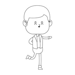 Cute boy cartoon vector illustration graphic design