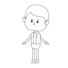 Cute boy cartoon vector illustration graphic design