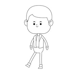 Cute boy cartoon vector illustration graphic design