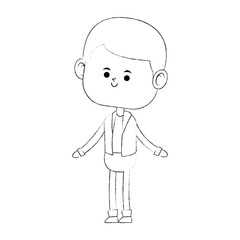 Cute boy cartoon vector illustration graphic design