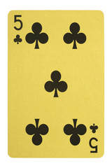 Golden playing cards, Five of clubs