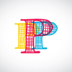Letter P logo icon design template elements