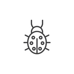 Ladybug outline icon. linear style sign for mobile concept and web design. lady-cow simple line vector icon. Symbol, logo illustration. Pixel perfect vector graphics