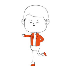 Cute boy cartoon vector illustration graphic design
