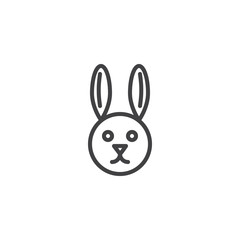 Rabbit animal outline icon. linear style sign for mobile concept and web design. Hare head simple line vector icon. Symbol, logo illustration. Pixel perfect vector graphics