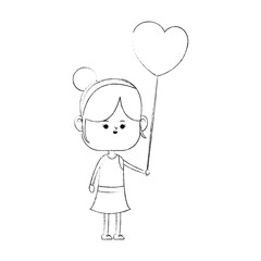 Cute Girl with balloon vector illustration graphic design