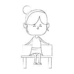 Beautiful girl on chair vector illustration graphic design