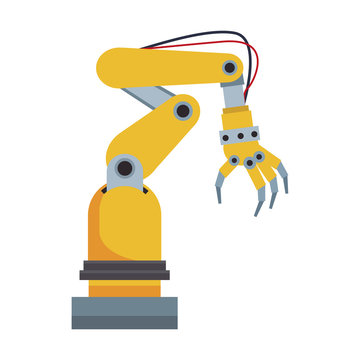 Factory robot arm vector illustration graphic design