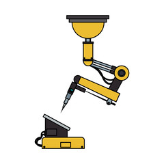 Factory robot arm vector illustration graphic design