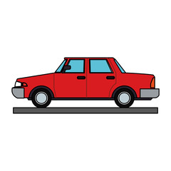 Plakat Sedan vehicle cartoon vector illustration graphic design